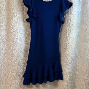 Chic Blue Ruffle Mini Dress